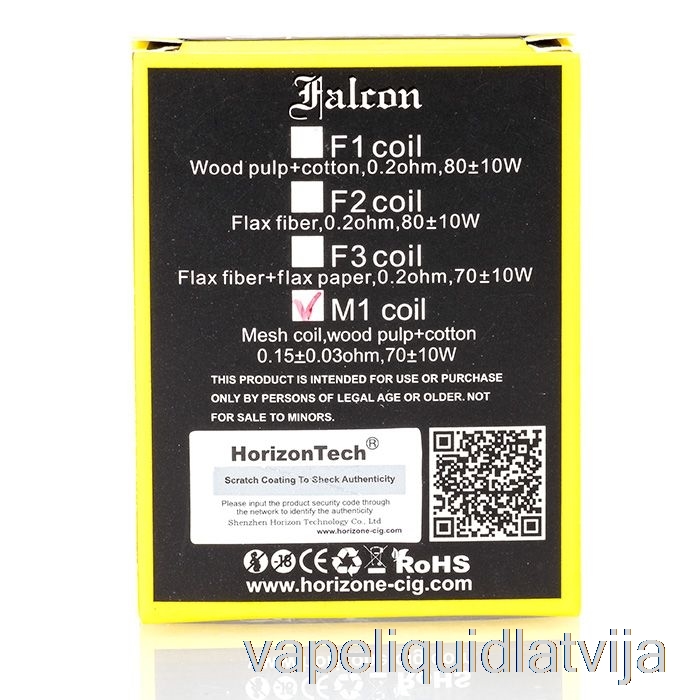 Horizon Falcon Rezerves Spoles 0.15ohm M1 Mesh Coils Vape šķidrums